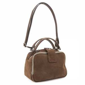Мягкая замшевая сумка на два отдела с ручкой Firenze Italy F-IT-1045DB-Y