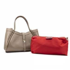 Кожаная большая сумка цвета тауп Firenze Italy F-IT-7641T