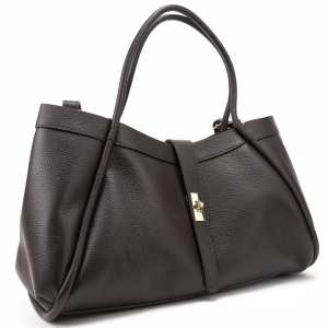 Кожаная большая сумка шоколадного цвета Firenze Italy F-IT-7641DB