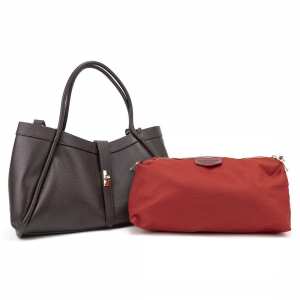 Кожаная большая сумка шоколадного цвета Firenze Italy F-IT-7641DB