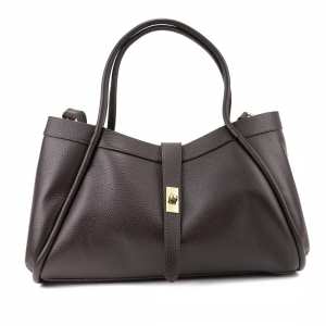 Кожаная большая сумка шоколадного цвета Firenze Italy F-IT-7641DB