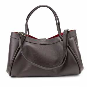 Кожаная большая сумка шоколадного цвета Firenze Italy F-IT-7641DB