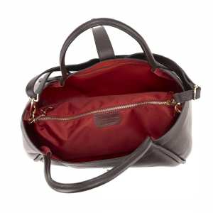 Кожаная большая сумка шоколадного цвета Firenze Italy F-IT-7641DB