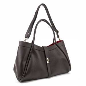 Кожаная большая сумка шоколадного цвета Firenze Italy F-IT-7641DB