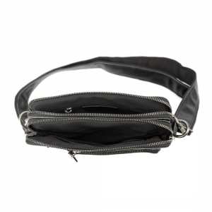 Месенджер класичний черний в гладкой кожеі Tiding Bag 8009A