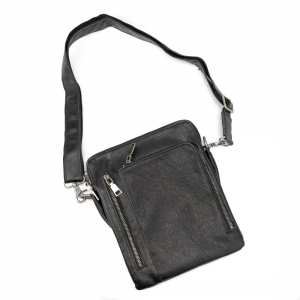 Месенджер класичний черний в гладкой кожеі Tiding Bag 8009A