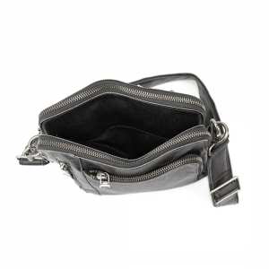 Месенджер класичний черний в гладкой кожеі Tiding Bag 8009A