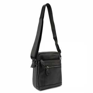 Кожаный небольшой мессенджер на два отделения Tiding Bag M56-2007A