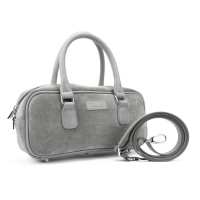 Замшева сумка подовженої форми темно-сіра Tavinchi CH-0245DG