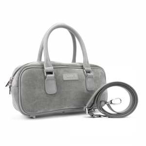 Замшевая сумка удлиненной формы темно-серая Tavinchi CH-0245DG