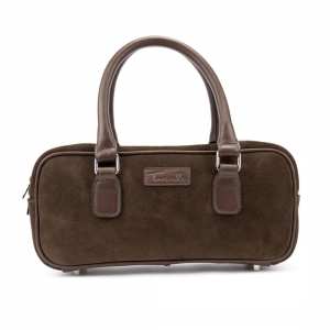 Замшевая сумка удлиненной формы шоколадого цвета Tavinchi CH-0245DB