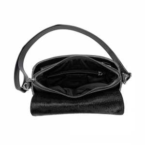 Женская компактная кожаная сумочка с клапаном с меха Firenze Italy F-IT-9804H