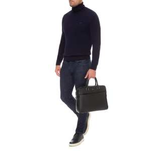 Классическая мужская сумка для документов черная Royal Bag RB-015A