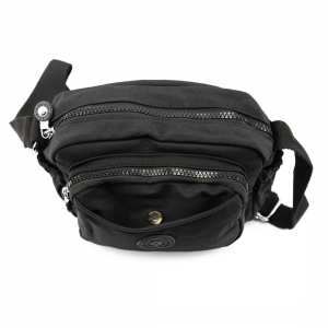 Маленькое женское кроссбоди текстиль черное Confident WT1-683A