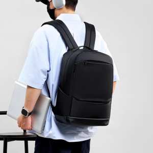 Вместительній тканевый черный рюкзак на два отдела Confident AT09-T-34820A