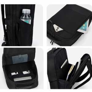 Вместительній тканевый черный рюкзак на два отдела Confident AT09-T-34820A