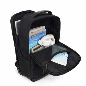 Вместительній тканевый черный рюкзак на два отдела Confident AT09-T-34820A