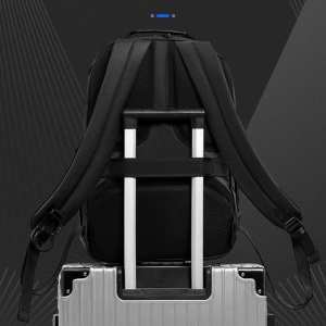 Вместительній тканевый черный рюкзак на два отдела Confident AT09-T-34820A