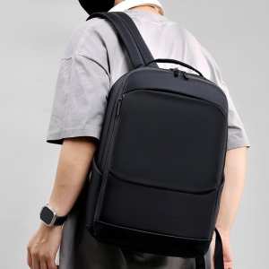 Вместительній тканевый черный рюкзак на два отдела Confident AT09-T-34820A