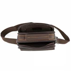 Шкіряна чоловіча барсетка з ручкою коричнева Ruff Ryder RR-10097C