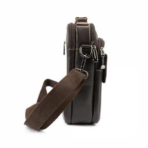 Шкіряна чоловіча барсетка з ручкою коричнева Ruff Ryder RR-10097C