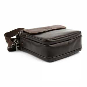 Шкіряна чоловіча барсетка з ручкою коричнева Ruff Ryder RR-10097C