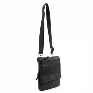 Шкіряна чоловіча барсетка з ручкою чорна Ruff Ryder RR-10097A