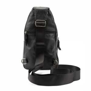 Кожаная сумка слинг черная Tiding Bag M56-2552A