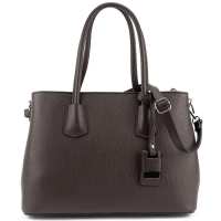 Классическая женская кожаная сумка шоколадного цвета Firenze Italy F-IT-7601DB
