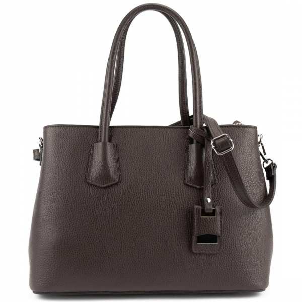 Классическая женская кожаная сумка шоколадного цвета Firenze Italy F-IT-7601DB
