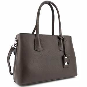 Классическая женская кожаная сумка шоколадного цвета Firenze Italy F-IT-7601DB