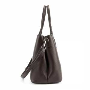 Классическая женская кожаная сумка шоколадного цвета Firenze Italy F-IT-7601DB