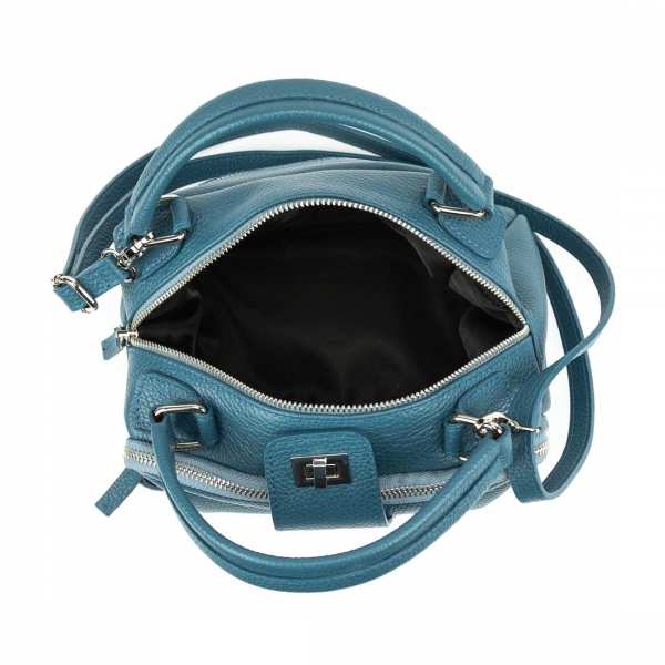 Мягкая кожаная сумка на два отдела с ручкой Firenze Italy F-IT-1045BL