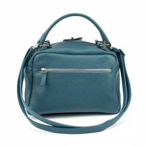 Мягкая кожаная сумка на два отдела с ручкой Firenze Italy F-IT-1045BL