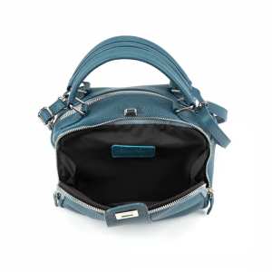 Мягкая кожаная сумка на два отдела с ручкой Firenze Italy F-IT-1045BL