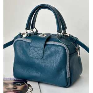 Мягкая кожаная сумка на два отдела с ручкой Firenze Italy F-IT-1045BL