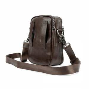 Мессенджер маленький кожаный черный TIDING BAG 333-1C