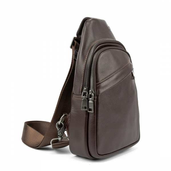 Сумка-слинг мужская кожаная TDING BAG 8010C