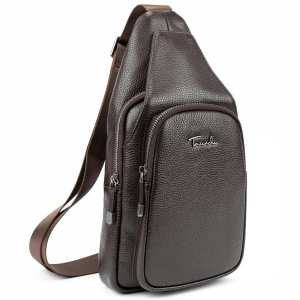 Мужской кожаный коричневый слинг на плечо Tavinchi TV-SM8-681C-1