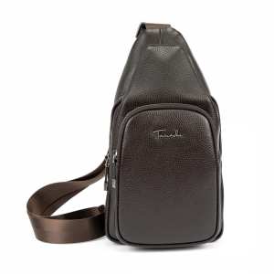 Мужской кожаный коричневый слинг на плечо Tavinchi TV-SM8-681C-1