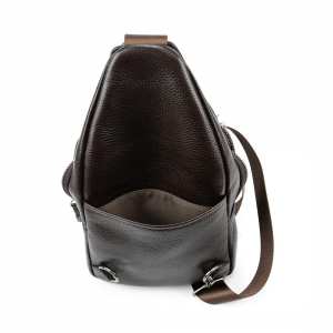 Мужской кожаный коричневый слинг на плечо Tavinchi TV-SM8-681C-1