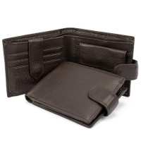 Портмоне коричневое кожаное Tiding Bag A7-258DB