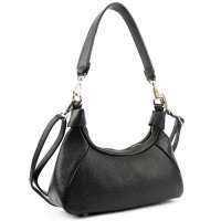 Кроссбоди кожаное на длинной ручке черный цвет Firenze Italy F-IT-98102A