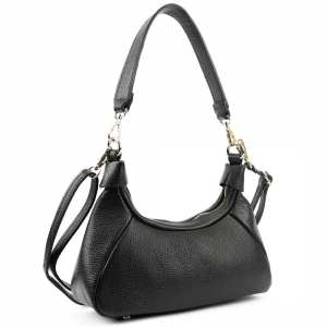 Шкіряне кроссбоді на довгій ручці чорний колір Firenze Italy F-IT-98102A