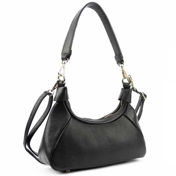 Кроссбоди кожаное на длинной ручке черный цвет Firenze Italy F-IT-98102A