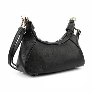 Кроссбоди кожаное на длинной ручке черный цвет Firenze Italy F-IT-98102A