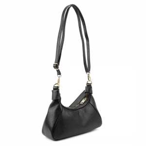 Кроссбоди кожаное на длинной ручке черный цвет Firenze Italy F-IT-98102A