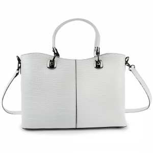Кожаная женская сумка средних размеров белого цвета Firenze Italy F-IT-5454W-CR