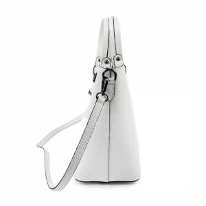 Кожаная женская сумка средних размеров белого цвета Firenze Italy F-IT-5454W-CR