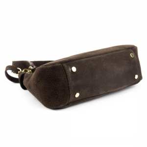 Кроссбоди замшевое на длинной ручке шоколадный цвет Firenze Italy F-IT-98101DB